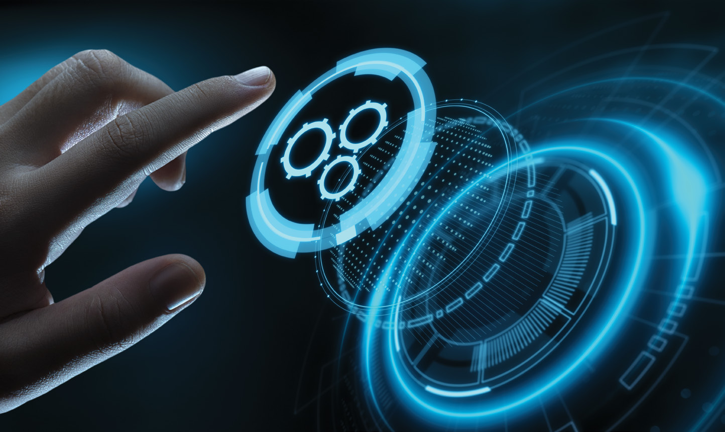 Finger over holographic button